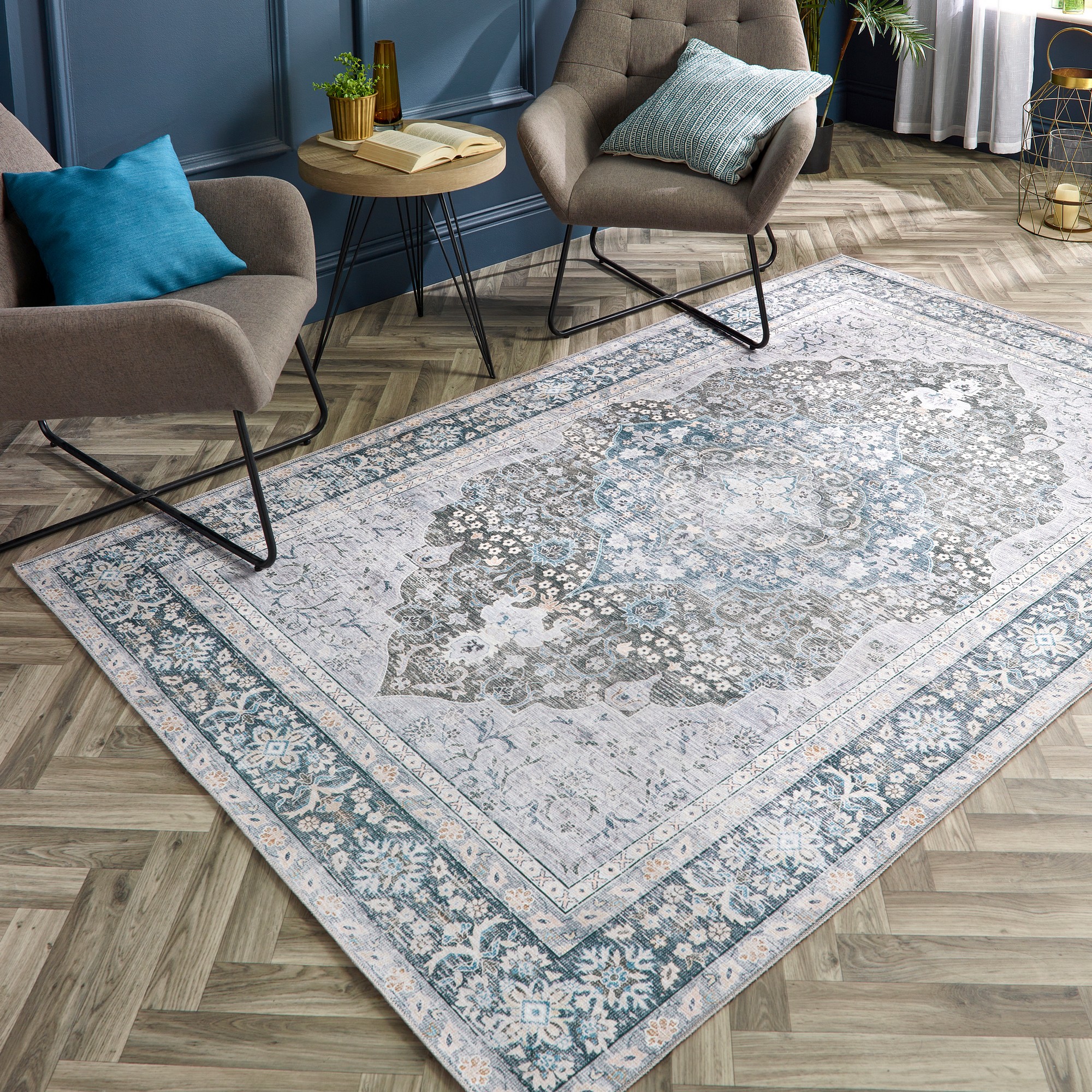 Origins Washable Oakham Traditional Medallion Rug In Multi